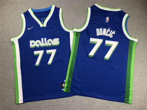 Abbigliamento per bambini 23 modelli Mavericks No 77 Doncic City Edition Blu