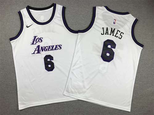 Abbigliamento per bambini 23 Stili Lakers No 6 James City Edition Bianco