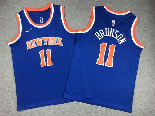 Abbigliamento per bambini Knicks No 11 Jalen Brunson Blu