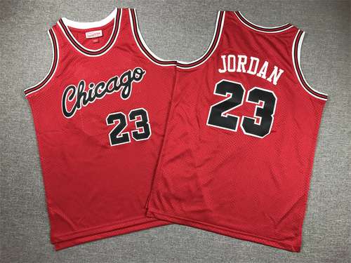 Abbigliamento per bambini Bulls No 23 Jordan Mesh Retro Siamese Red