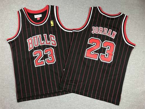 Abbigliamento per bambini Bulls No 23 Jordan Mesh strisce nere e rosse