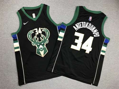 Abbigliamento per bambini Bucks No 34 Giannis Antetokounmpo Nero