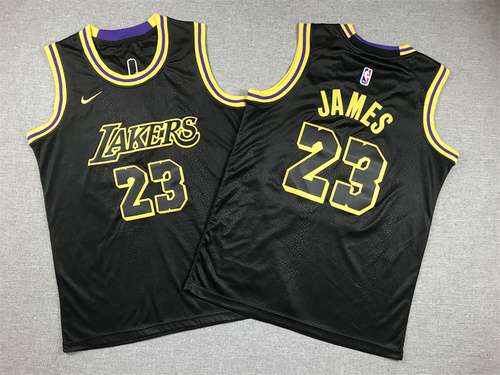 Abbigliamento per bambini Lakers No 23 LeBron James City Edition Snake Print Nero