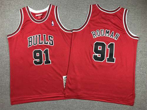 Abbigliamento per bambini Bulls No 91 Rodman Red