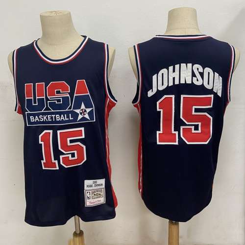 Replica n. 15 Johnson Blue dei Giochi Olimpici USA del 1992