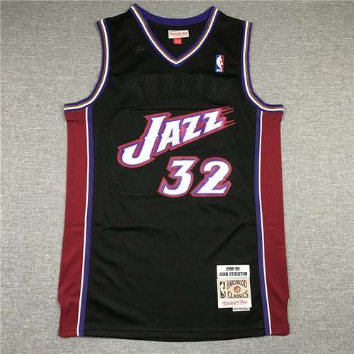 Jazz No 32 Karl Malone Snow Mountain Nero