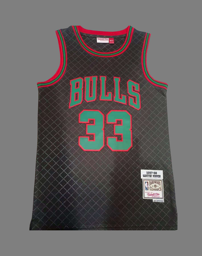 Plaid retrò Bulls No 33 Pippen nero