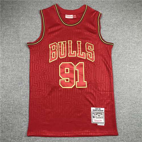 Bulls No 91 Rodman Year of the Rat Edition Rosso