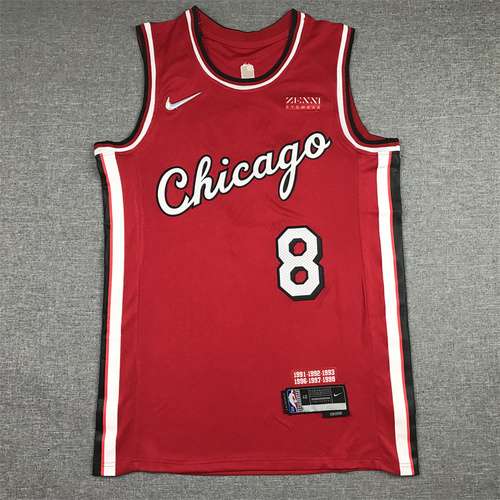 22a stagione Bulls No 8 LaVine City Edition Rosso