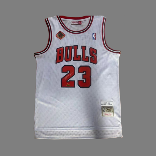 199798 Bulls No 23 Jordan Retro Signature Edition Bianco