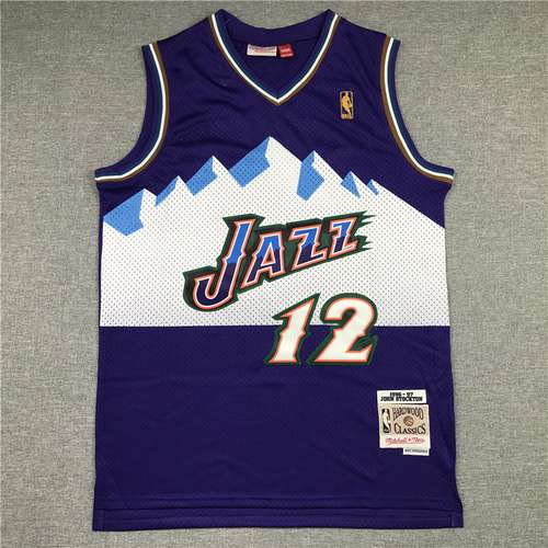 Jazz n. 12 John Stockton Snow Mountain Purple