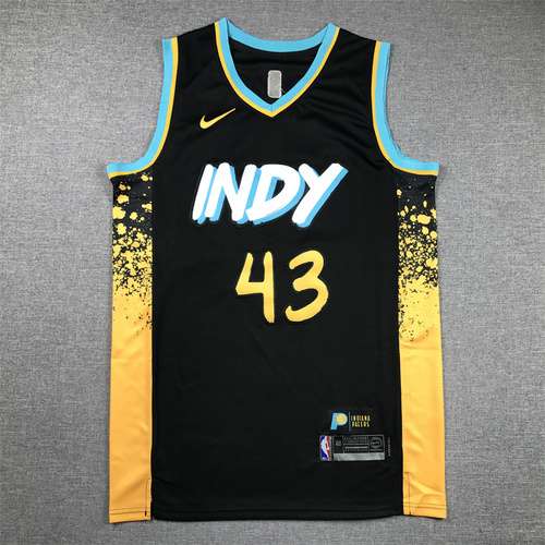 24 nuova stagione Pacers No 43 Pascal Siakam City Edition Dark Blue