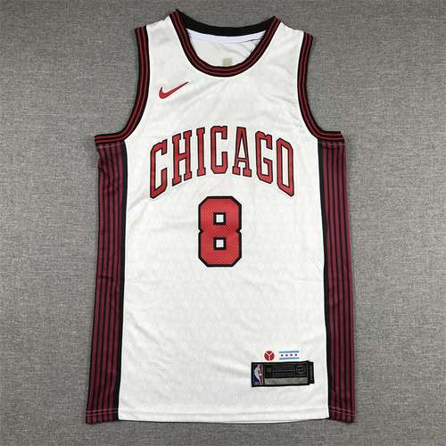 23a stagione Bulls No 8 LaVine City Edition Bianco