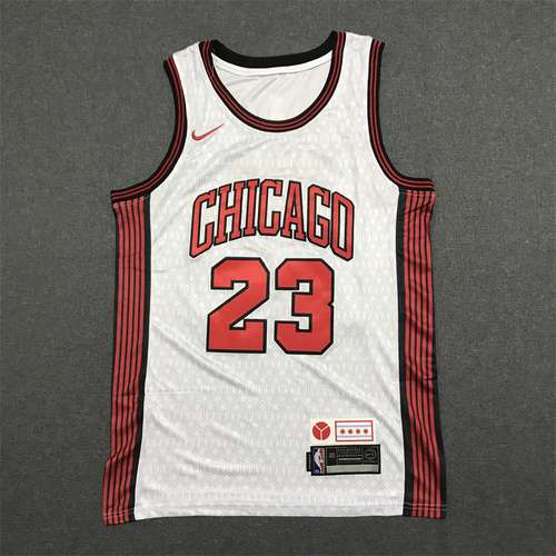 2023 Bulls No 23 Jordan City Edition Bianco