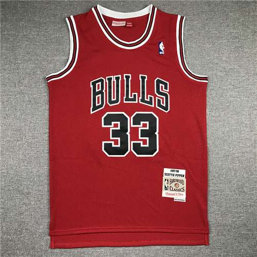 Bulls No 33 Pippen retrò rosso