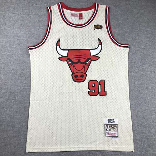 Bulls n. 91 Rodman bianco crema