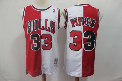 Pannello di giunzione retrò Bulls No 33 Pippen rosso e bianco