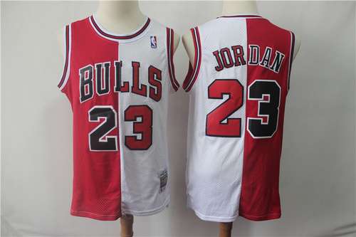 Pannello di giunzione retrò Bulls No 23 Jordan rosso e bianco