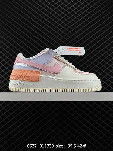 Le sneakers leggere e versatili Nike Air Force Shadows a vita alta e basse quotSpliced ​​Macaronquot