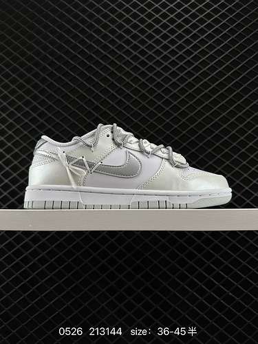 22 Nk Dunk Low Fresh balletto argento in pizzo con cinturino SB sneakers casual basse DH9762 La comb