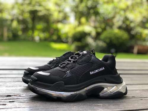 Balenciaga Air Cushion Nero Argento Balenciaga Triple S Suola trasparente Antiscivolo e resistenti a