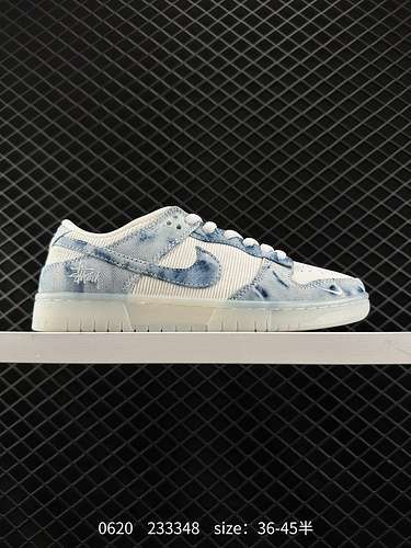 24 Sneakers personalizzate Nk SB Dunk Low Stussi denim di cristallo cobranded Anniversary sneakers c