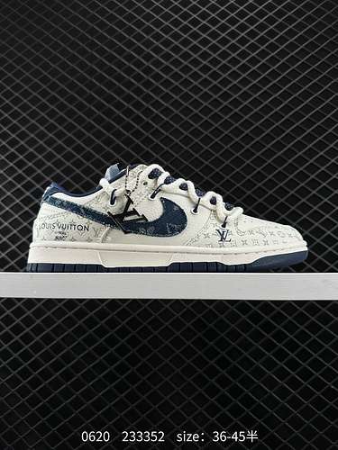 26 Sneakers personalizzate Nk SB Dunk Low LV cinturini stampati con swoosh beige cobranded anniversa