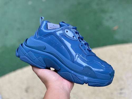 Balenciaga blu verniciato a spruzzo TPU adidas originali x Balenciaga Triple S scarpe basse con lacc