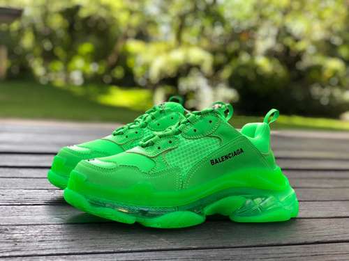 Balenciaga Air Cushion verde fluorescente Balenciaga Triple S suola trasparente antiscivolo e resist