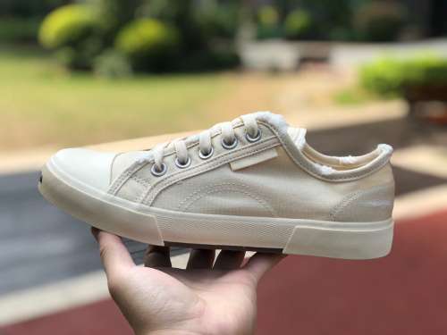 Scarpe di tela parigine bianco sporco, taglia unica troppo grande Balenciaga, scarpe di tela casual 