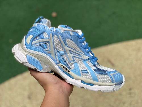 Balenciaga 70 North Carolina Blue M Pure Original ️ Balenciaga Runner Grafhti Mesh Laceup Lowtop Spo