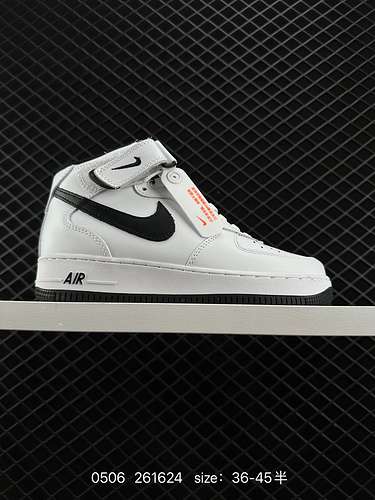 2 Nk Air Force 7 Mid AF Nike Air Force 1 AF midtop Sneakers sportive con suola spessa in velcro con 