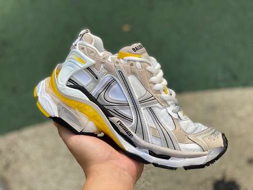 Balenciaga 70 bianco marrone giallo M puro originale ️ Balenciaga Runner Grafhti mesh stringata lowt