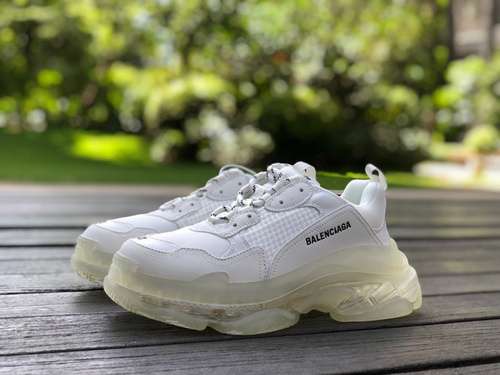 Balenciaga cuscino d'aria bianco puro Balenciaga Triple S Clear Sole scarpe da papà basse alla moda 