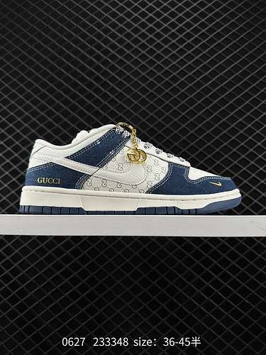 24 Nk SB Dunk Low Gucci denim cobranded beige blu swoosh Anniversary sneakers casual basse personali