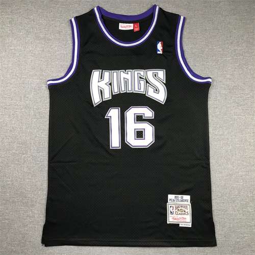 Kings No 16 Peja Stojakovic Retro Nero