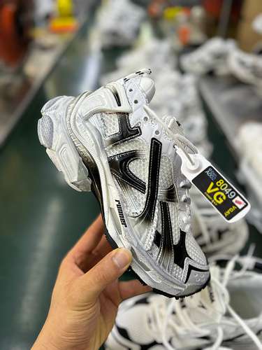 Balenciaga 7.5 blanco y negro vg puro original Balenciaga Runner Grafhti malla con cordones deportes