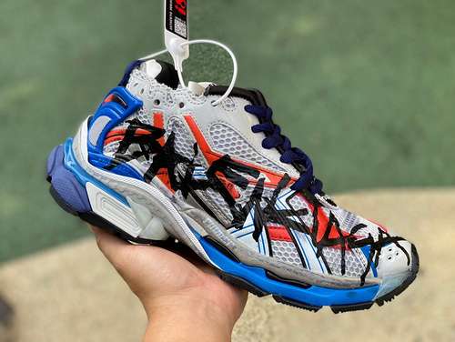 Balenciaga 7.0 gris rojo azul M puro original ⚡️ Balenciaga Runner Grafhti malla con cordones escota