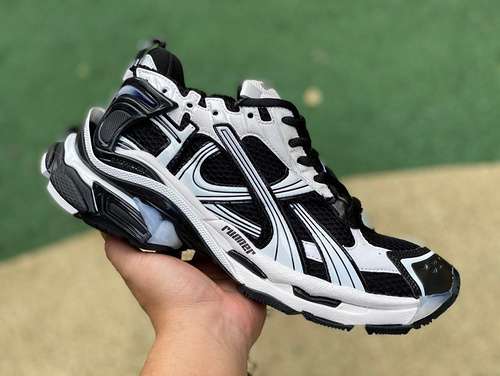 Balenciaga 7.5 blanco y negro M puro original⚡️ Balenciaga Runner Grafhti malla con cordones escotad