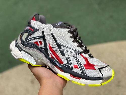 Balenciaga 7.0 blanco rojo gris M puro original Balenciaga Runner Grafhti malla con cordones escotad