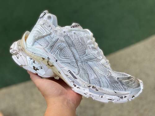 Balenciaga 7.5 blanco desgastado M puro original⚡️ Balenciaga Runner Grafhti malla con cordones de c