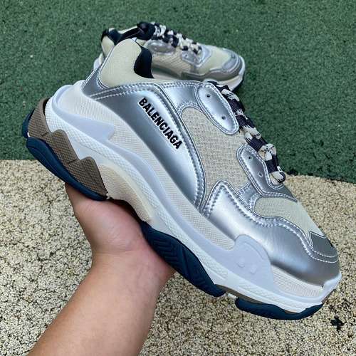 Balenciaga Silver M Pure Original ⚡️ Balenciaga Balenciaga Tela de cuero artificial con cordones Abs