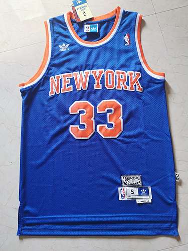 Knicks No 33 Ewing Retro Clover Blu