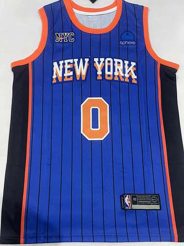 2024 Knicks No 0 Donte DiVincenzo City Edition Blu