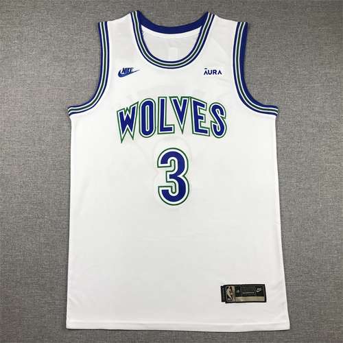 Timberwolves n. 3 Jaden McDaniels Classico Bianco