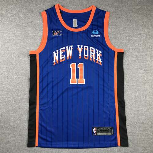 24a stagione Knicks No 11 Jalen Brunson City Edition Blu