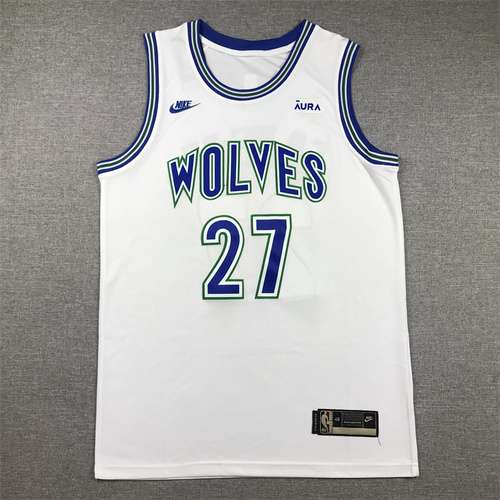 Timberwolves n. 27 Rudy Gobert Classico retrò bianco