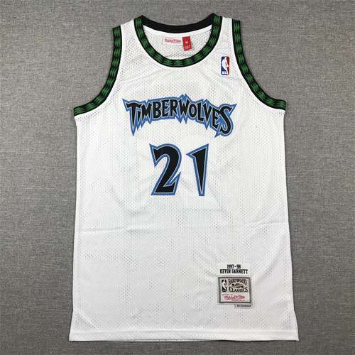 Timberwolves n. 21 Garnett Retro Bianco