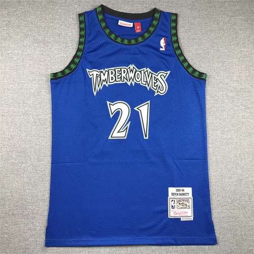 Timberwolves n. 21 Garnett Retro Blu