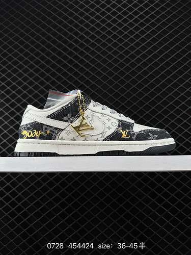 2 Nike SB Dunk Low x Louis Vuitton LV denim bianco e nero numero articolo ufficiale FC688 63 Taglia 